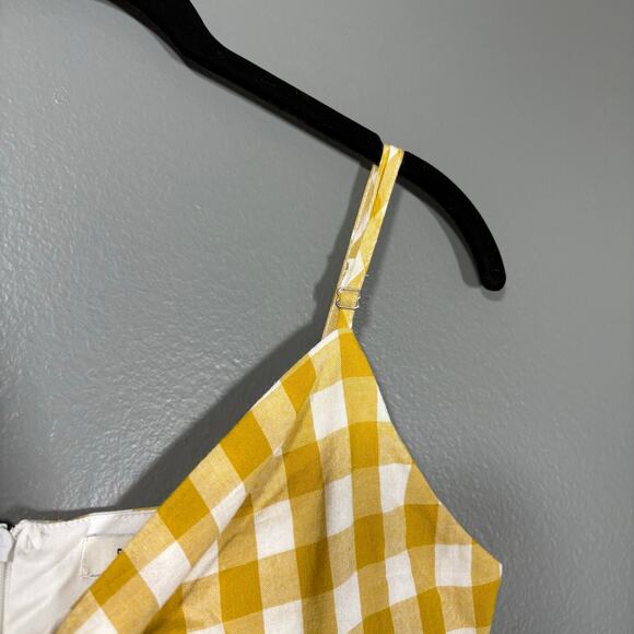 Forever 21 NWT Women's Yellow Gingham Sundress - Size Large - Summer Cottage - Picture 2 of 7